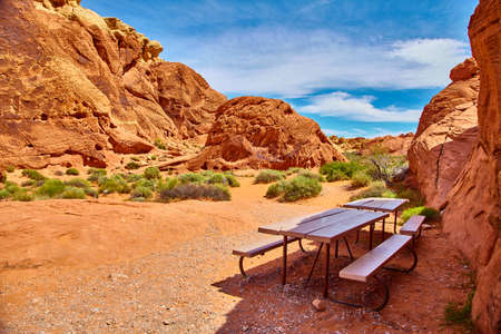 Incredibly beautiful landscape in Southern Nevada, Valley of Fire State Park, USAの写真素材