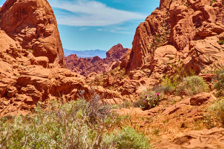 Incredibly beautiful landscape in Southern Nevada, Valley of Fire State Park, USAの写真素材