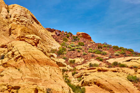 Incredibly beautiful landscape in Southern Nevada, Valley of Fire State Park, USAの写真素材