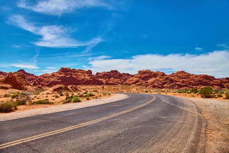 Incredibly beautiful landscape in Southern Nevada, Valley of Fire State Park, USAの写真素材