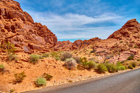 Incredibly beautiful landscape in Southern Nevada, Valley of Fire State Park, USAの写真素材
