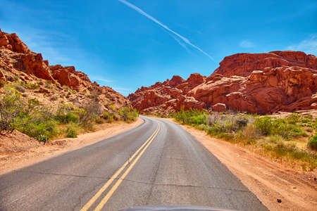 Incredibly beautiful landscape in Southern Nevada, Valley of Fire State Park, USAの写真素材