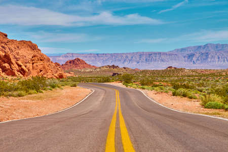 Incredibly beautiful landscape in Southern Nevada, Valley of Fire State Park, USAの写真素材