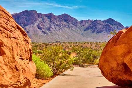 Incredibly beautiful landscape in Southern Nevada, Valley of Fire State Park, USAの写真素材