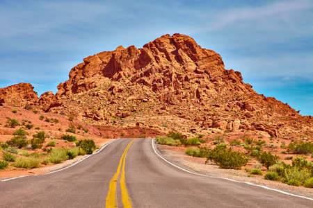 Incredibly beautiful landscape in Southern Nevada, Valley of Fire State Park, USAの写真素材