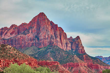 Incredibly beautiful landscape in Zion National Park, Washington County, Utah, USAの写真素材