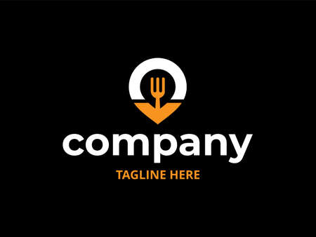 Food Point Logo Design Concepts. Food and Restaurant Logo Template. Icon Symbolのイラスト素材