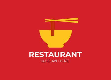 Noodle food, noodle bowl logo vectorのイラスト素材