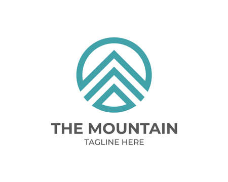 Simple elegant mountains logo for branding identity. Vector image.のイラスト素材