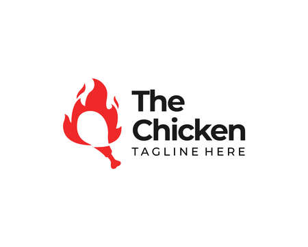 Fire Chicken logo designs concept, Chicken Logo designs templateのイラスト素材