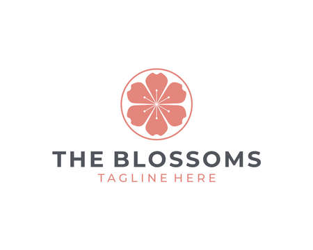 cherry blossom logo designのイラスト素材