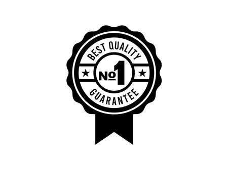 Vintage Label with riboon. Best Quality no 1 label Premium quality. best quality in the world, guaranted. Sign for 1st place. woth 5 stars. Symbol of victory. Business Vector illustration.のイラスト素材