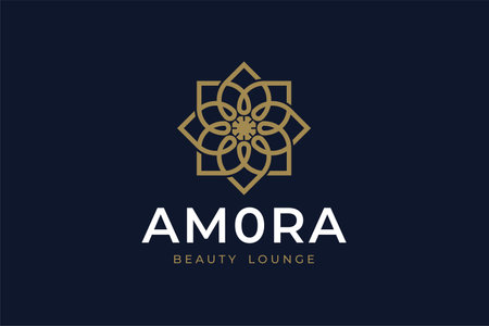 Beauty Logo, luster logo inspiration, flat design logo template, vector illustration, abstract flowerのイラスト素材