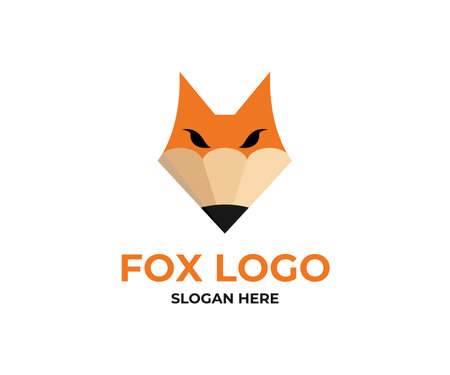 Creative Fox pencil logo concept, education design template, fox and pencil logo for your companyのイラスト素材