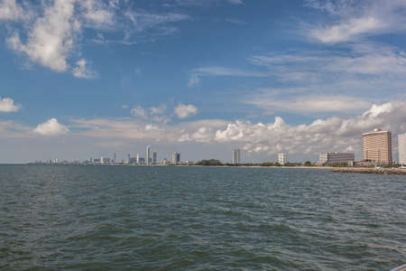 Pattaya city from the seaの写真素材