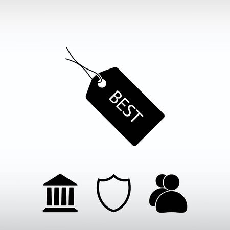 BEST tag icon, vector illustration. Flat design styleのイラスト素材