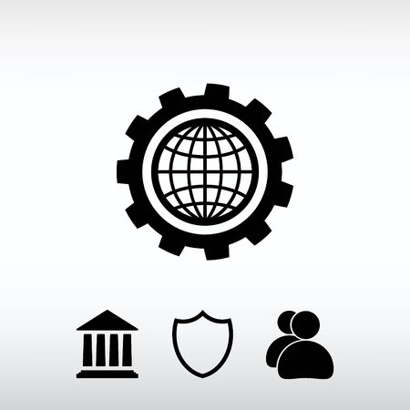 setting parameters, globe Icon vector illustration. Flat designのイラスト素材