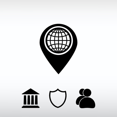 Map pointer flat icon, vector illustration. Flat design styleのイラスト素材