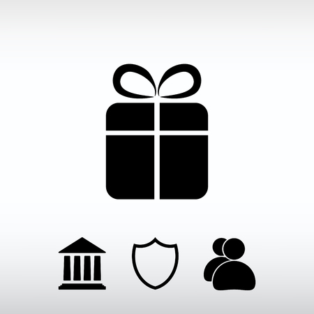 Gift  icon, vector illustration. Flat design styleのイラスト素材