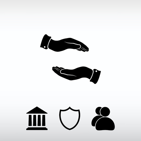 Hand icon, vector illustration. Flat design styleのイラスト素材