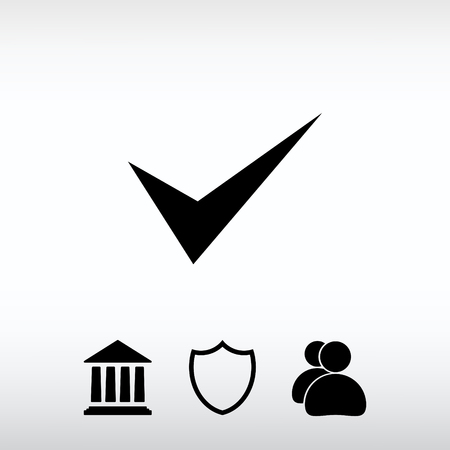 Confirm icons; vector illustration. Flat design style.のイラスト素材