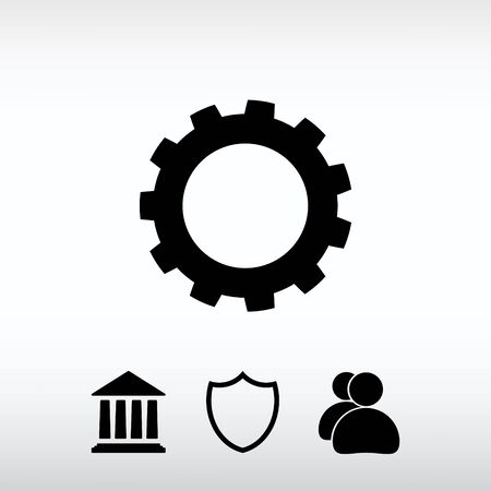 Gear icon, vector illustration. Flat design style.のイラスト素材