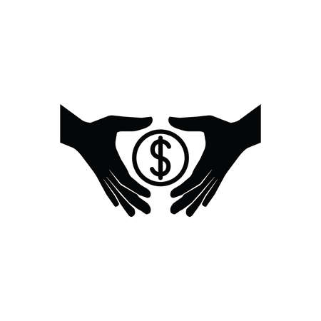 Money in hand icon. One of set web iconsのイラスト素材