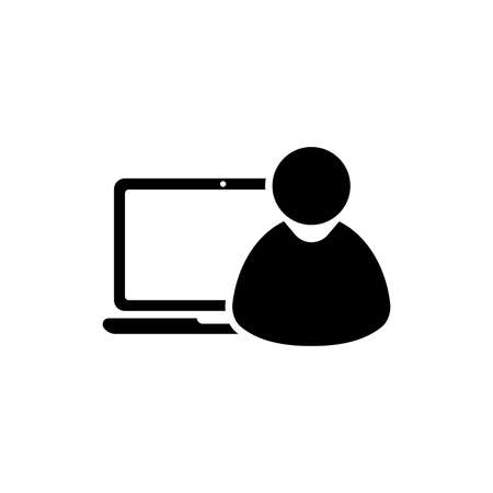 laptop, user icon. One of set web iconsのイラスト素材