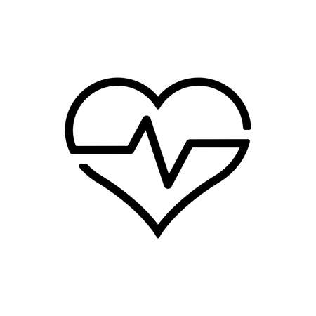 Heartbeat, linear icon. One of a set of linear web iconsのイラスト素材