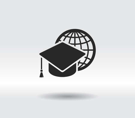 Internet training icon, vector illustration. Flat design styleのイラスト素材