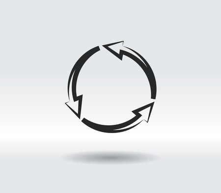 circular arrows icon, vector illustration. Flat design styleのイラスト素材