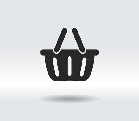 basket icon, vector illustration. Flat design styleのイラスト素材