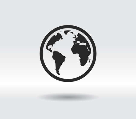 globe icon, vector illustration. Flat design styleのイラスト素材