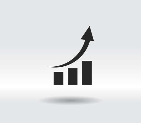 chart icon, vector illustration. Flat design styleのイラスト素材