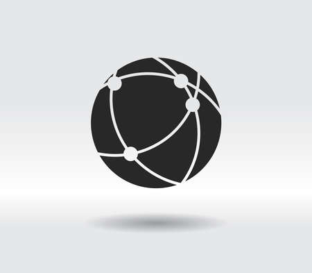 Global technology or social network icon, vector illustration. Flat design styleのイラスト素材