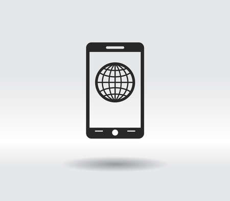 mobile smartphone icon, vector illustration. Flat design styleのイラスト素材