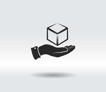 3d cube  design icon, vector illustration. Flat design styleのイラスト素材