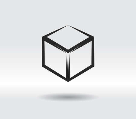 3d cube  design icon, vector illustration. Flat design styleのイラスト素材