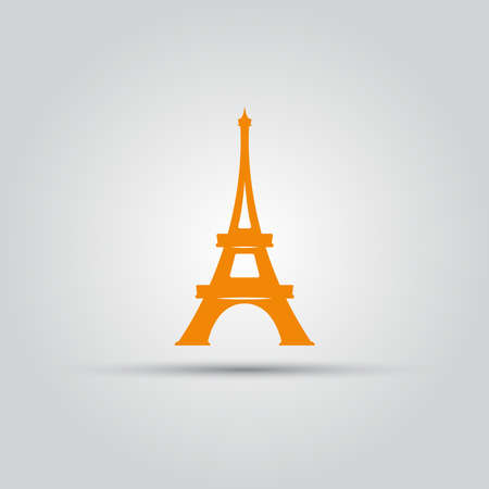 Silhouette Eiffel tower in Paris vector isolated colored iconのイラスト素材