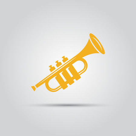 yellow trumpet isolated vector iconのイラスト素材