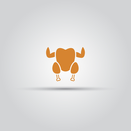 Grilled chicken isolated vector colored icon or symbolのイラスト素材