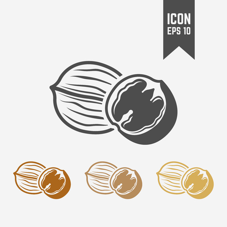 Walnut isolated vector icon, dried fruit icon or signのイラスト素材