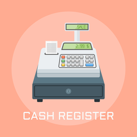 Cash register flat design style vector illustrationのイラスト素材