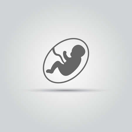 Silhouette of a child in the womb, isolated vector sign, pregnancy, maternity, medical establishmentのイラスト素材
