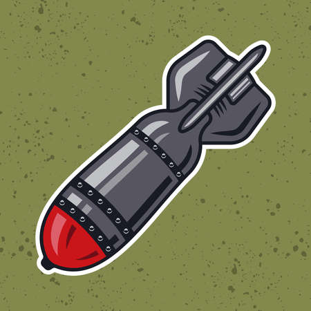 Air bomb colorful vector illustration in vintage style on background with grunge texturesのイラスト素材