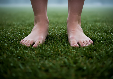 Barefoot on Dewy Grassの素材