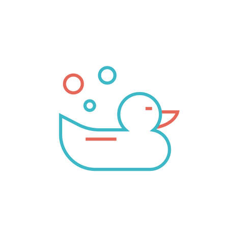 rubber duck icon vector two color designのイラスト素材