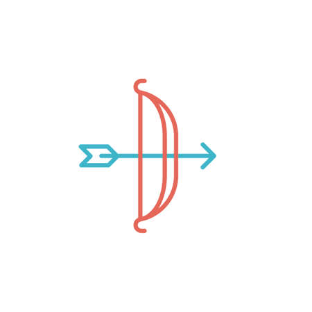 archery icon vector illustration line color design. isolated on white backgroundのイラスト素材