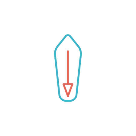 surfboard icon vector illustration line color design. isolated on white backgroundのイラスト素材