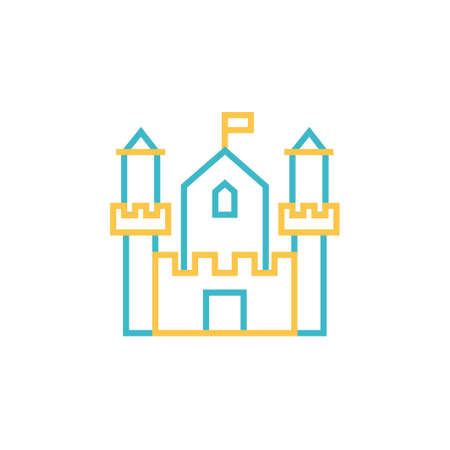 castle icon vector illustration line style designのイラスト素材